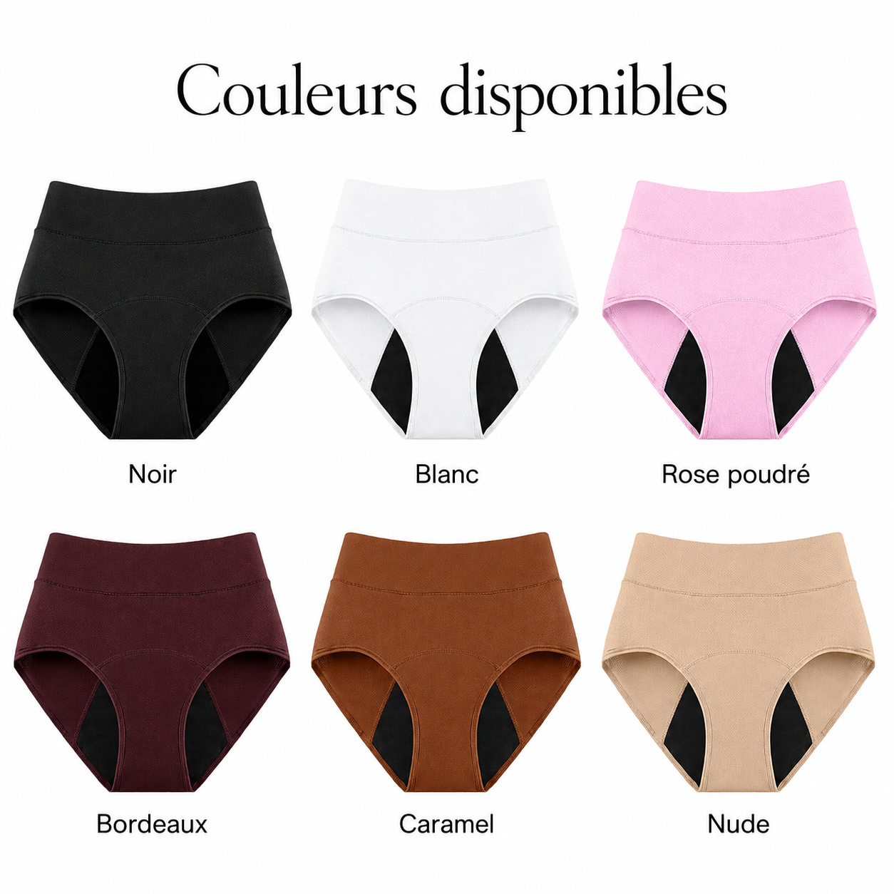 Culotte anti-fuites taille haute ultra-absorbante