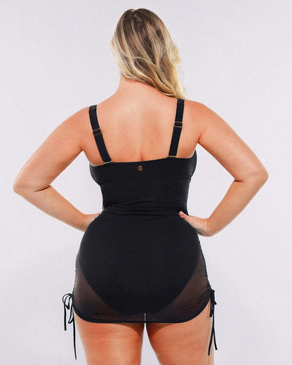 Maillot de Bain Gainant avec Paréo Intégré
