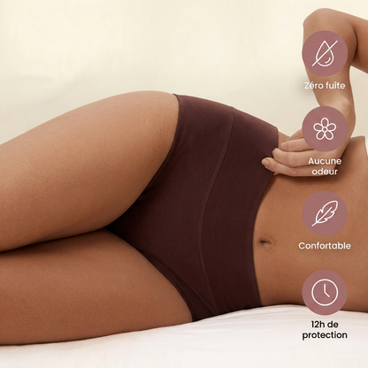 Culotte anti-fuites taille haute premium Ophélie & Cie, ultra-absorbante